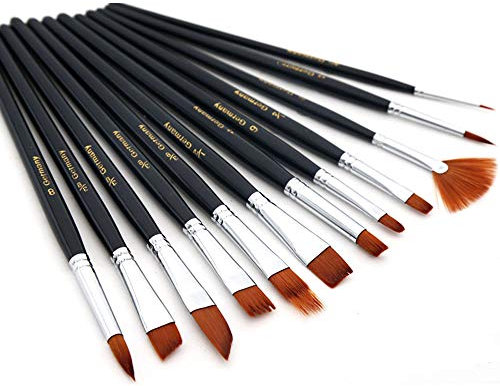 TopHomer 12 Stücke Paint Brushes Set Pinsel Kunst Malerei Künstler Pinsel für Detail- und Kunstmalerei, können für Acryl Aquarell Ölgemälde