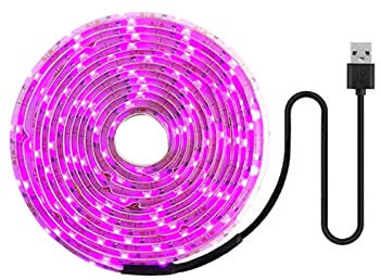 MEUMITY Bande lumineuse LED de croissance pour plantes, 2 m 5 V, USB, spectre complet, peut être coupée arbitrairement ruban lumineux pour serre hydroponique légumes