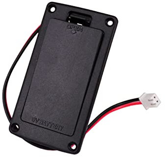 Lpdphanxfkx 9V Gitarren Batterie Kunststoff Box, Gitarrenzubehör Batteriehalter, 2 Pin Stecker mit Kabel und Metallkontakte Feder für Aktive Gitarre Bass Instrument Ersatz