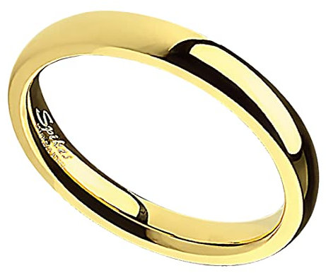 Taffstyle Band Ring Edelstahl Herrenring Damenring Partnerring Trauring Verlobungsring Damen Herren Gold Größe 49 (15.6) Breit 3mm