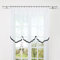 HongYa Gardine Store mit Kräuselband Transparenter Voile Bogenstore Blumenfenster Küche Vorhang mit Satinband H/B 120/600 cm Schwarz