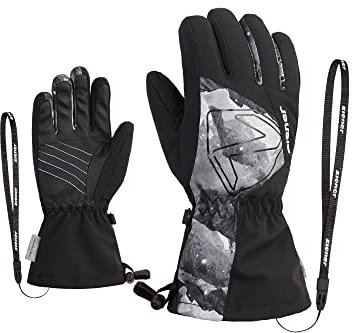 Ziener Kinder Laval Ski-Handschuhe/Wintersport | wasserdicht extra warm Wolle, black.grey mountain print, 5