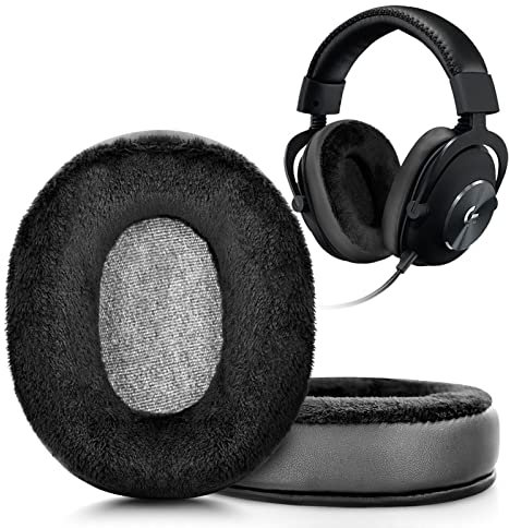 XBERSTAR Ersatz-Ohrpolster für Logitech G Pro/G Pro X, schwarzer weicher Lederbezug und Memory-Schaum