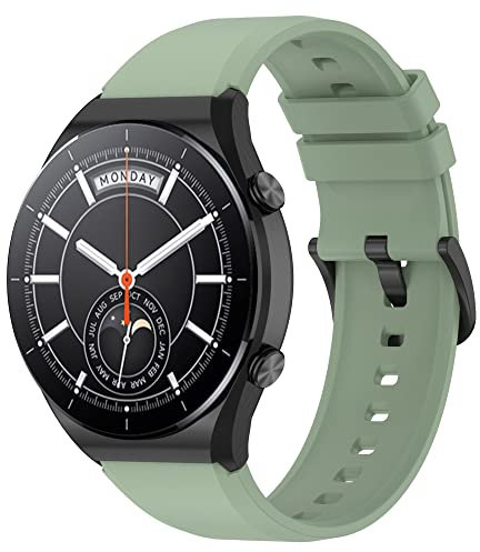 Hiseus Correa Compatible con Xiaomi Watch S1,Correa Reemplazo Silicona Suave Ajustable Unisex Compatible con Xiaomi Watch S1 / S1 Active/Mi Watch (lago de hielo verde)