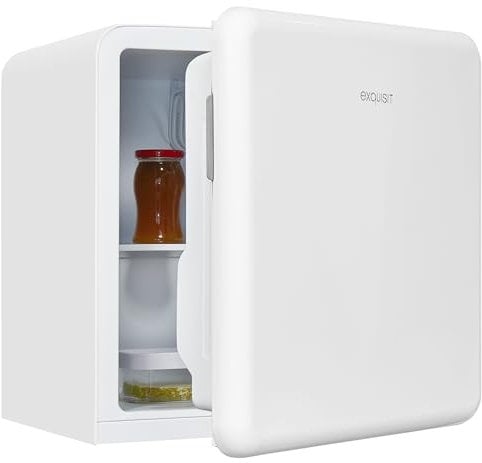 Exquisit Mini Kühlschrank CKB45-0-031F Weiss | Kühlbox | 47 Liter Nutzinhalt | Hotelkühlschrank | Retrostyle