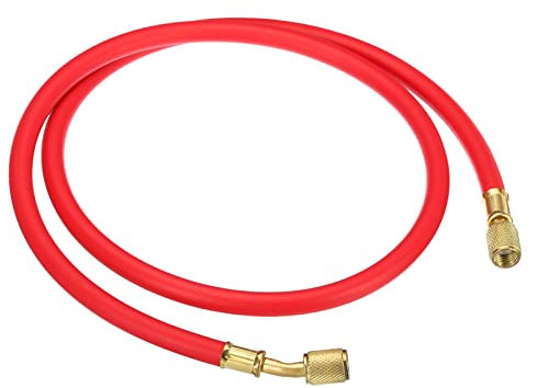 PATIKIL 1/4 SAE Réfrigérant Chargement Tuyau, 3.9ft 500PSI HVAC Tuyau pour Climatisateur Collecteur Gauge Réfrigération Maintenance, Rouge