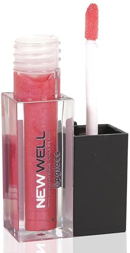 NEWWELL Shiny Lipgloss Glänzend - 24 Stunden Halt - für voller wirkende Lippen - Feuchtigkeitsspendend - Vegan - FARBE: Rot - 02