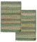 HAMID - Packen 2 Teppiche Woll- und Jute-Teppich Olivia, Handgewebter Woll-Jute-Teppich für Wohnzimmer, Schlafzimmer, Natürliches Grün, (40 x 60 cm)