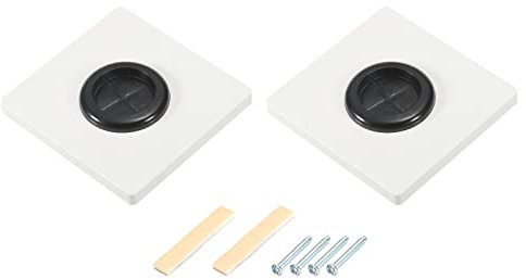 sourcing map Grommet Wall Plate PC Decoration Wall Panel with 1.2 Inch Rubber Cable Pass Through Single Gang Plate Mounts White for Low-Voltage Cables Pack of 2