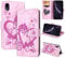 CASAFUNY iPhone Case - Protective Wallet Case with Magnetic Closure Flip Cover for iPhone XR, Pink