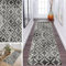 ZDYHMrj Läufer Teppich Flur Küche Waschbar rutschfest 40 * 200cm, Grau Abstraktes Geometrisches Muster Lang Teppichmatte Dauerhaft Fur Korridor Wohnzimmer Schlafzimmer Meterware Anpassbar
