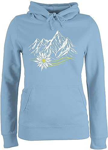 Shirtracer - Pullover Damen Hoodie Frauen - Kompatibel mit Oktoberfest - Edelweiß Berge Wandern Wanderlust Berg Ruft Alpen