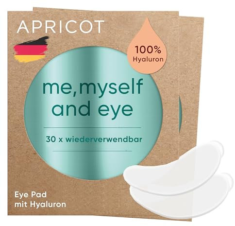 APRICOT Augenpads mit Hyaluron (2er Pack) I Anti-Aging Eye Pads Me,Myself and Eye I Mindert Augenfalten I Augenpads wiederverwendbar I Silikon Pads gegen Falten I Made in Germany