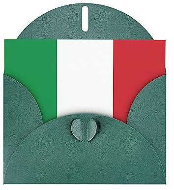 BROLEO Dunkelgrüne Italien-Flagge druckt Perlglanz-Papier-Urlaubskarten: Geeignet als Einladungskarten für Weihnachtsfeiern