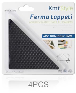 A2ZWORLD- 4 Pezzi Adesivi Ferma Tappeto, Antiscivolo, Sottotappeto per Parquet, Laminato, Piastrelle, PVC, Sughero e Vinile, Adesivi (Triangolare 10 x10 x 0.25 Centimetri)