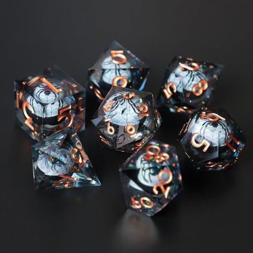 DND Würfel Set Drachenauge Polyedrische Harz Spielwürfel Scharfkantige D&D Rollenspiel-Würfel für Dungeons and Dragons RPG MTG Pathfinder D4 D6 D8 D10 D% D12 D20 mit Geschenkbox