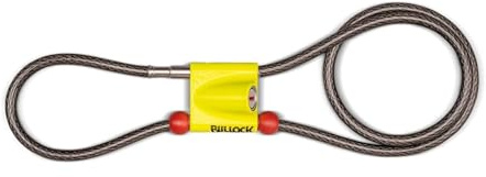 Bullock Dual - Cavo Antifurto per Veicoli a due ruote - Chiusura Regolabile - Doppio Blocco - Adatto a Moto, Scooter e Bici