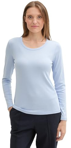 Tom Tailor Damen Basic Longsleeve, 11270 - Kentucky Blue, XXL