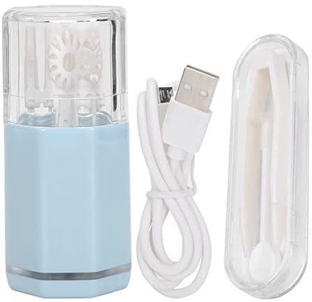 Contact Lens Cleaner Portable Contact Lens Washer Automatic Contact Lenses Cleaning Tools, Powerful Small Washer for Soft Lenses Effective Daily Cleaning (Cyan-blue)