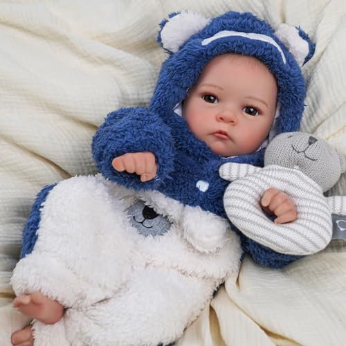 BABESIDE Bambino Reborn 17 Pollici - Maschio Realistica Morbido Vinile Fatto a Mano - Bambole Che Sembrano Vere Neonato Regalo di Natale