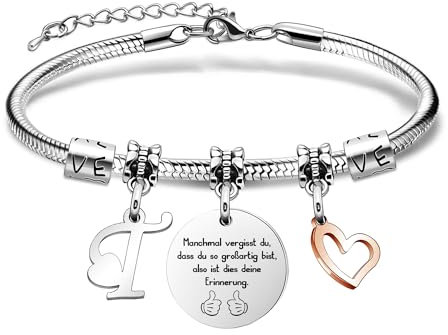 SAMORION 26 Brief Armband,Name Geschenk Inspirierende Armband,Manchmal Vergessen du,Dass Du So Großartig Bist Erinnerung Schmuck Für Frauen Geburtstagsg Armbänder für Freund Weihnachts Abschluss (T)