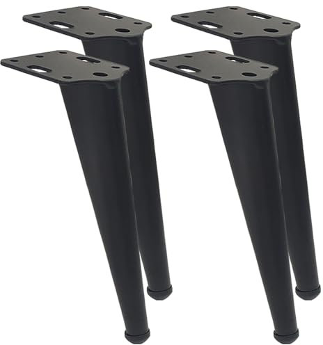 SZLXJMFL Noir Mat Lot de 4 Pied Table Haute Pied de Meuble Pied pour Meuble Commode Pied Table Console, Fer | Finition en Galvanoplastie | 18cm Pieds de Table Basse Vis Inclus-18cm/7