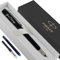 Personalised Parker Vector Fountain Pen With Colour Option (Blue or Black Ink Cartridge) & Converter Elegant Gift Box Birthday Gift Perfect for Men & Women with Laser Engraving (Matte Black & Silver)