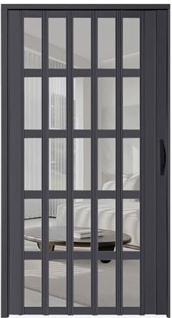 Puerta Corredera Plegable Puerta Corrediza Divisoria De Ambientes Para Despensa, Puerta Interior Telescópica Transparente Gris Tipo Acordeón Para Puertas De Entrada, Dormitorios, Apartamentos Tipo Est