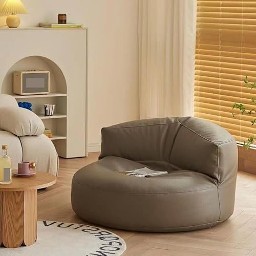 FYDZ Ledercouch mit gebogenem Design, perfekt für moderne Wohnräume (Grau, Sofa)