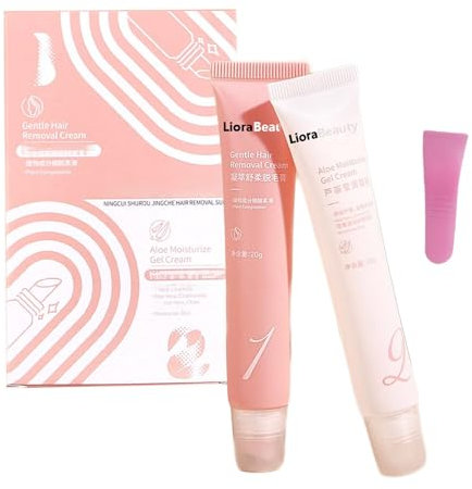 Liorabeairy Haarentfernungscreme für empfindliche Haut, Haarentfernungscreme für Frauen, schmerzfreies Bikini-Haarentfernungsgel, Enthaarungscreme für Bikinizone, Beine, Arme, Achselhöhlen mit