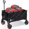 Sunula Festival Trolley with Brake - 250L Capacity & 330LB, Heavy Duty Folding Camping Wagon, All-Terrain Wheels, Patented 4-Way Folding, One-Click Adjustable Handle, Pull-Along Beach Cart - Black