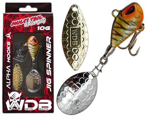 Wild Devil Baits Multi Tail Spin Jig Bleikopfspinner Jig Spinner Kunstköder Angelköder