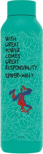 QUOKKA SOLID X MARVEL | BOTTIGLIA TERMICA IN ACCIAIO INOX DOPPIA PARETE | SPIDER-MAN GREAT POWER