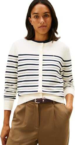 Tommy Hilfiger Damen Strickjacke Cardigan Jersey Fine mit Knopfleiste