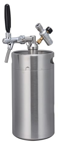NJDQFA Bierfass Growler 5 Liter (112oz), Edelstahl Kit System mit Zapfhahn, Fassbier, handwerkliche Biere und handwerkliche Biere