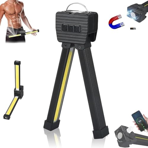 Posing Lamp Gym, Portable Magnetic LED Flashlight with Hanging Hook, 7th Gear Dimming, Tragbare Studio-Beleuchtung für Fotografie, Handheld USB Rechargeable Power Bank Camping Light (1 pcs)