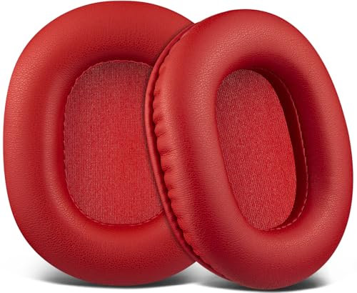 SOULWIT Almohadillas de Repuesto para Audio Technica ATH M50X M50XBT M50RD M40X M30X M20X MSR7 SX1 Monitor,Almohadillas Cascos con Suave de Proteínas de Cuero, Espuma de Memoria de Alta Densidad