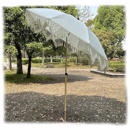 ZYXQQJ Frange Parasol Plage 200cm Parasol De Terrasse Inclinable avec 8 Baleines Portable Parasol De Marché pour Jardin Terrasse