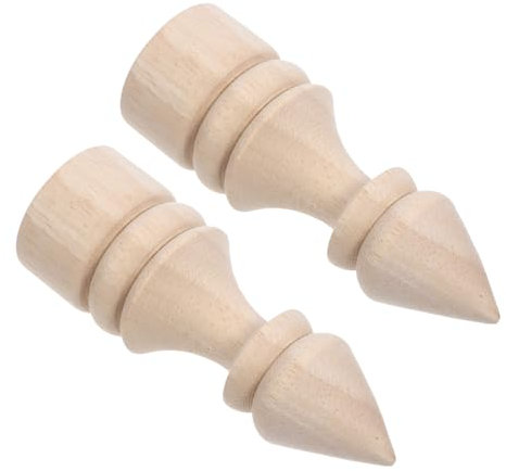 Cabilock 2stücke Unlackierte Massivholz Dekorative Endstücke Für Gardinenstangen Und Möbel Stabile Holzspitzen Für Diy Wohnkultur Treppen Geländer Baluster Verzierungen Für Wohnzimmer Schla