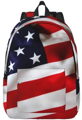 YFSGDLBN Zaino per laptop da viaggio con stampa bandiera americana, Nero , S