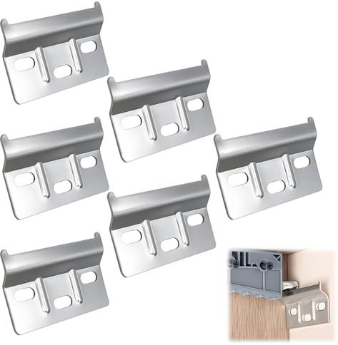 6 Pièces Rail de Suspension Fixation Plaque Support, Rail de Suspension Fixation Support placards Meubles pour Suspension Armoire Penderie