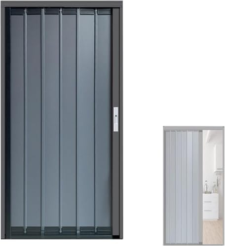 AVLLSO Falttüre Aluminium Akkordeon Raumteiler Tür, Magnetische Klapptür Datenschutzpanel mit Schloss, Schlafzimmer Flur Speisekammer(H 200cm,W 130cm)