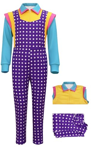 Yulefly Holly Wheeler Costume Strange Holly Wheeler Dungarees Colourful Shirt Carnival Costume Halloween 140