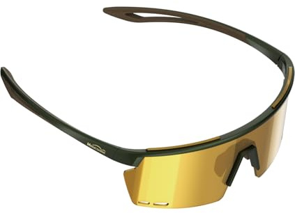 Magicshine Roueleur Fahrradbrille, getönte und photochrome Gläser, Unisex-Design für Straße, Gravel und MTB (grün/braun – goldfarbene Fotochromlinse)