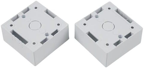 EaseSunny Scatola da incasso 86 x 86 x 40 mm per frontalino Ethernet, scatola da parete in PVC con gestione dei cavi per prese di rete, grigio/oro/nero/bianco