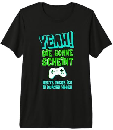 Yeah Die Sonne Scheint Lustiges Vatertag Nerd Gamer Zocker Premium T-Shirt