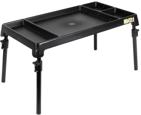Fishdream Angeltisch mit LED Beleuchtung höhenverstellbar klappbar | Bivvy Table, Karpfen Zelttisch beleuchtet, für Angelzubehör & Tackle, Tackle Table für Angelzelt