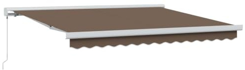 Foknhdi Tenda da sole estensibile, 350 x 250 cm, colore tortora, tenda da sole manuale con manovella, robusta tenda da terrazza in lino e alluminio, tenda da sole per giardino e balcone