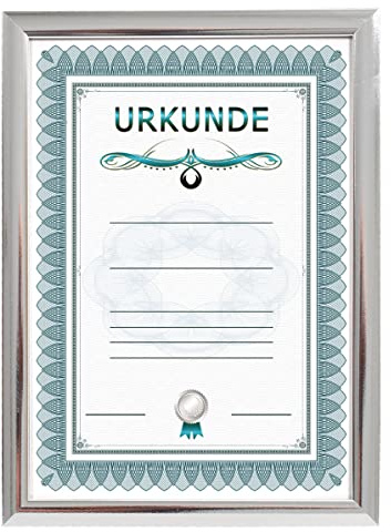 IDEAL TREND Dokument Bilderrahmen mit Klarglas Urkunde Foto Rahmen PS-1 Portraitrahmen Frame: Farbe: Silber | Format: 21x29,7 DIN A4
