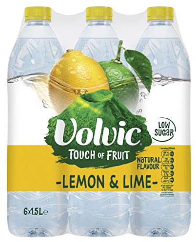 Volvic Touch of Fruit Limone e Lime Aromatizzata, 6 x 1,5 litri